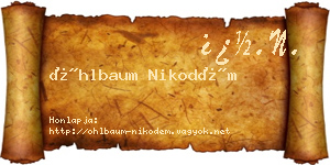 Öhlbaum Nikodém névjegykártya